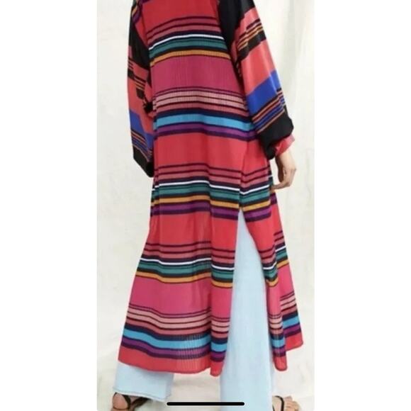 Anthropologie Conditions Apply Striped Cover-Up Kimono One Size Boho Beach M11 - Picture 4 of 7